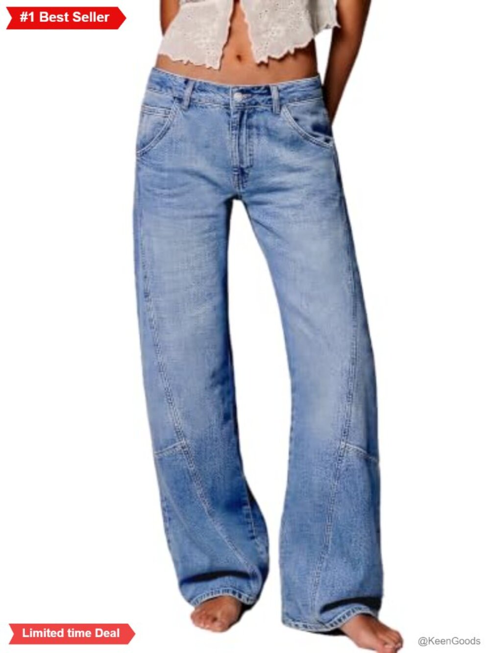 Low Rise Barrel Jeans Wide Leg Baggy Denim Pants